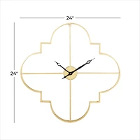 CosmoLiving by Cosmopolitan 24" Gold Metal Glam Wall Clock