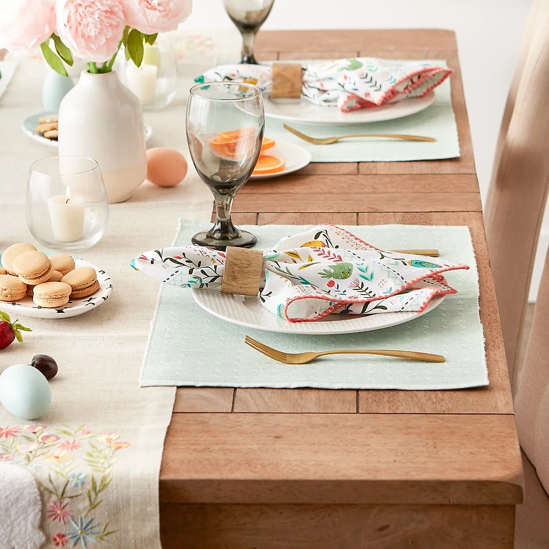 DII® Misty Blue Dobby Dots Rib Placemat (Set of 6)