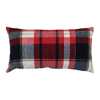 Hello Honey® 28" Plaid Applique Ho Ho Ho Brushed Cotton Flannel Lumbar Pillow