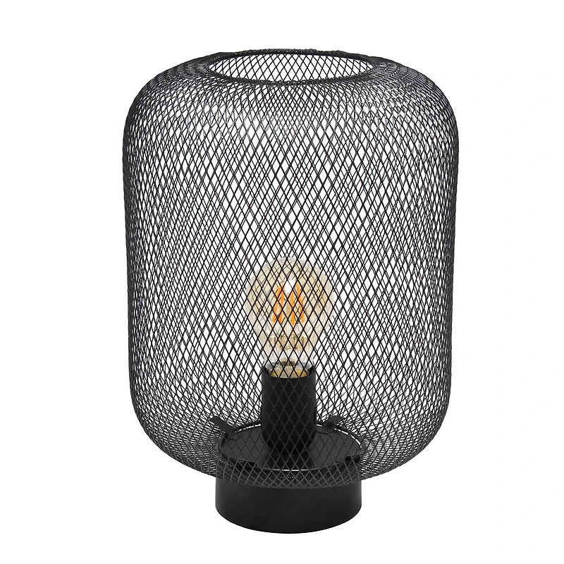 Simple Designs 12" Metal Mesh Industrial Table Lamp
