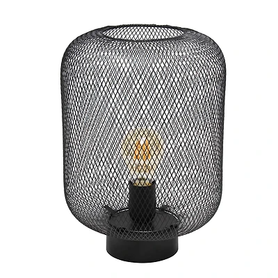 Simple Designs 12" Metal Mesh Industrial Table Lamp