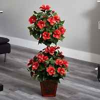3ft. Hibiscus Topiary Plant in Decorative Planter