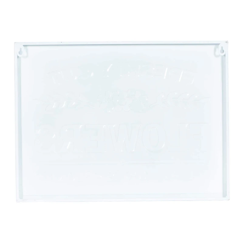 20" White Farmhouse Metal Wall Sign