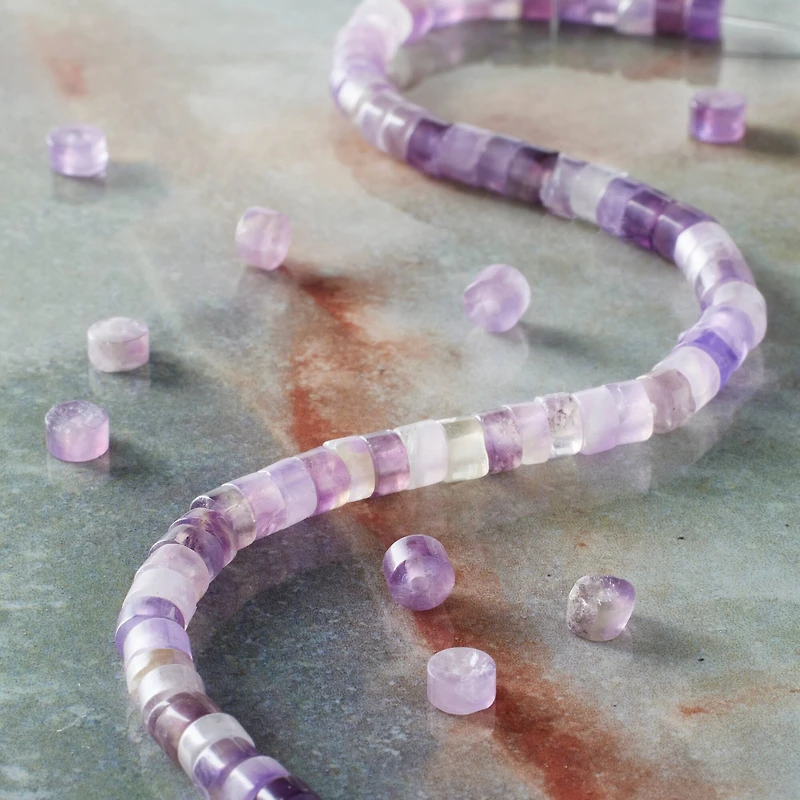 Purple Amethyst Heishi Beads by Bead Landing