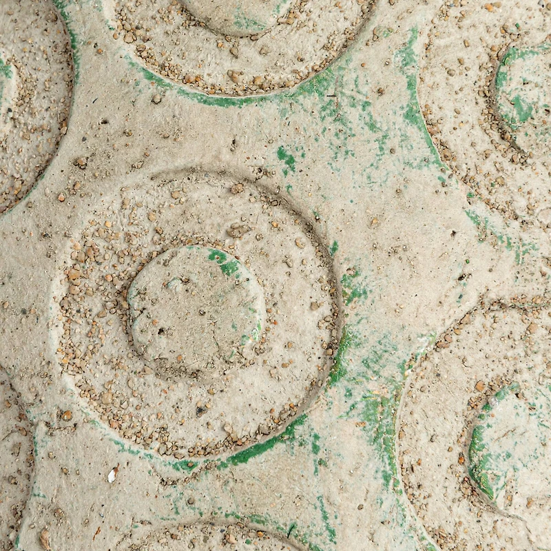 Hello Honey® 6.5" Green Debossed Circles Terra Cotta Planter