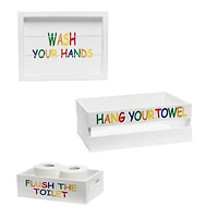 Elegant Designs White Wash Kids Towel Holder