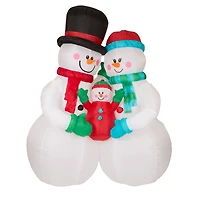 8ft. Glitzhome® Inflatable Snowman Family with Lights