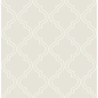 NuWallpaper Taupe Quatrefoil Peel & Stick Wallpaper