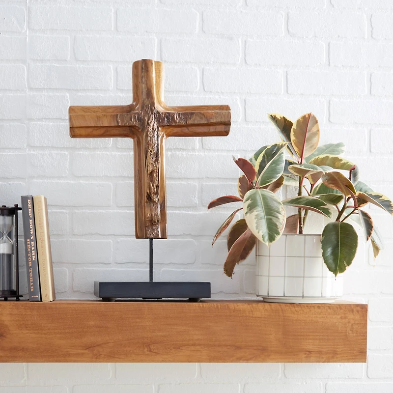 Brown Teak Wood Eclectic Style Table Decor 22" x 15" x 6"