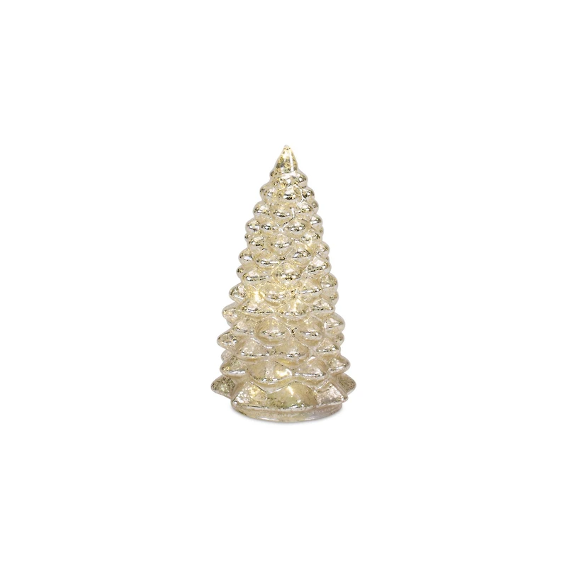 LED Glass Christmas Tree Set, 6.5", 7.75", 10" & 12"