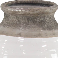 25" Gray Stoneware Coastal Style Vase