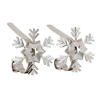 Original MantleClip® Silver Snowflake Icons Stocking Holders, 2ct.