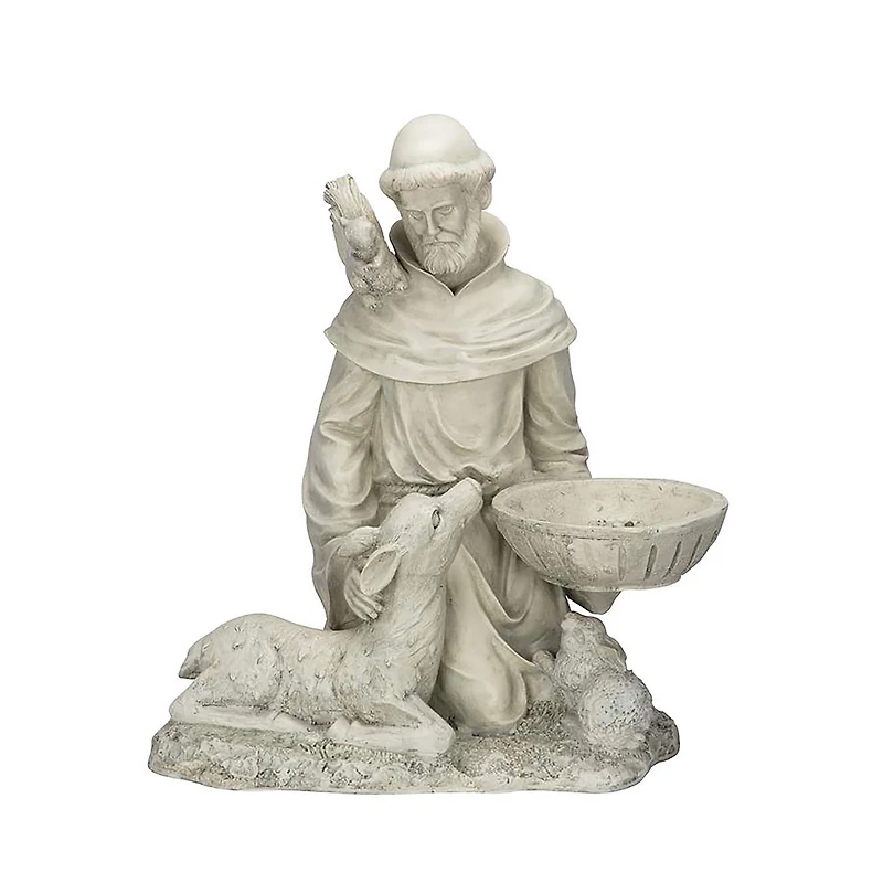 Design Toscano® 19" St. Francis Feeds the Animals Garden Statue
