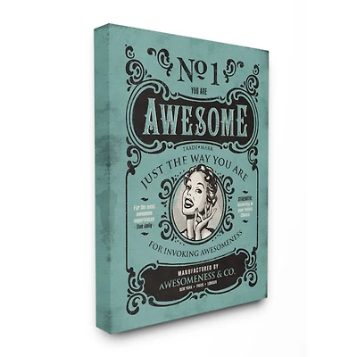 Stupell Industries You Are Awesome Vintage Comic Book Wall Canvas