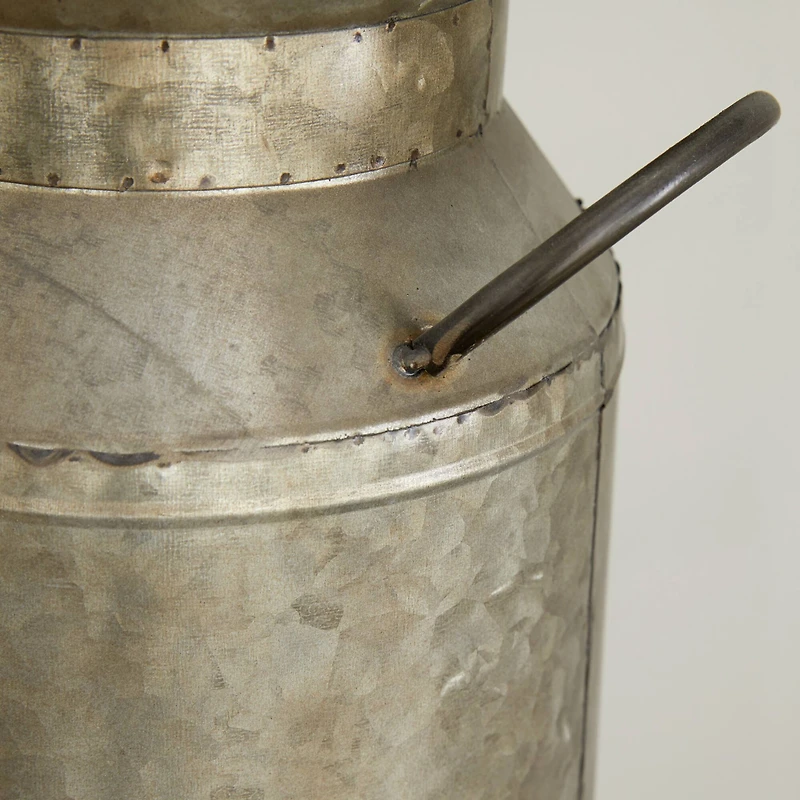 Rustic Gray Milk Can Planter Set