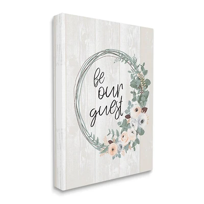 Stupell Industries Be Our Guest Floral Wreath Wall Art