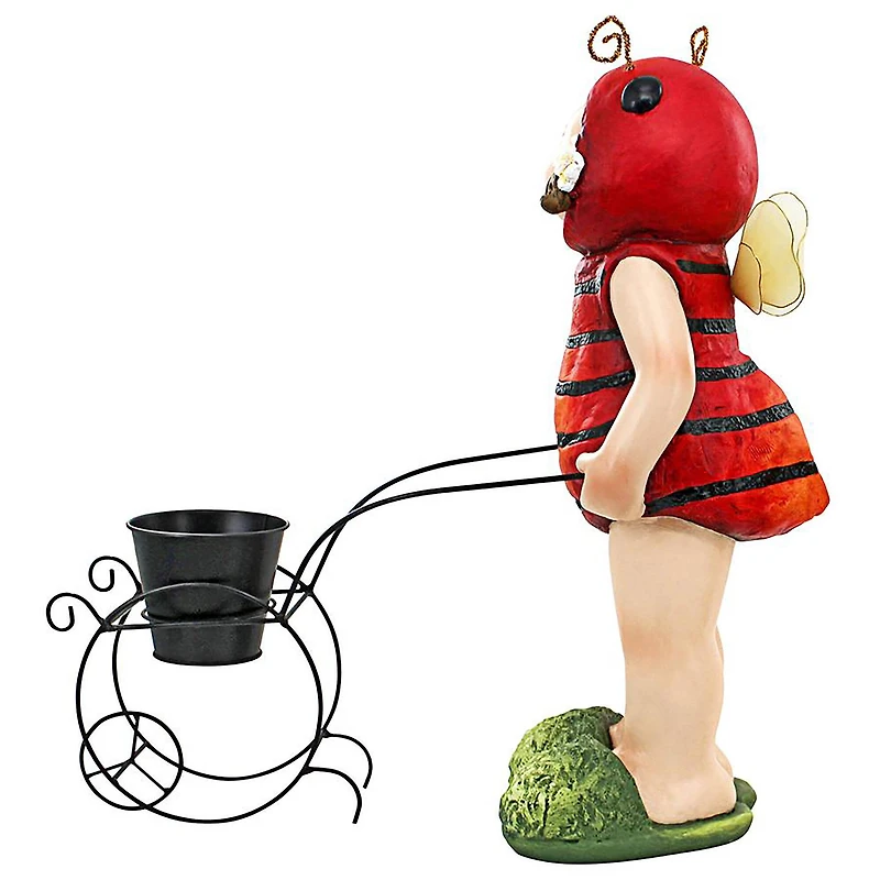Design Toscano 19.5" Polly the Lady Bug Fairy Garden Helper Statue