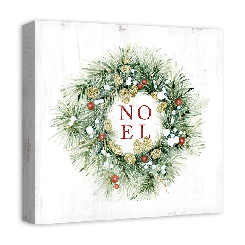 Christmas Wreath Noel Canvas Wall Art