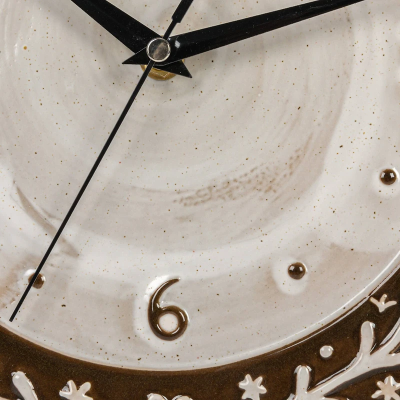 Hello Honey® Brown & White Night Sky Embossed Stoneware Clock
