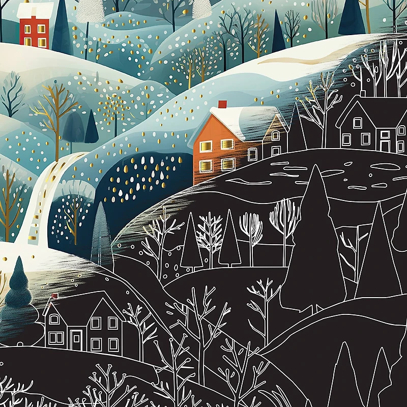 Brea Reese™ 9" x 12" Winter Village Scratch Art Paper Pad