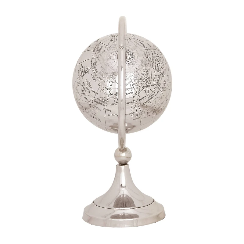 The Novogratz 13" Silver Aluminum Glam Globe