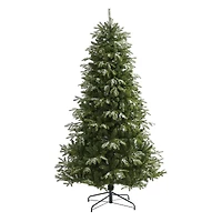 7ft. Pre-Lit Snowed Grand Teton Artificial Christmas Tree with Clear LED Lights