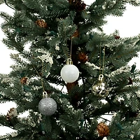 7 Pack 1.5" Silver & Gold Leaf Design Shatterproof Ball Ornaments by Ashland®