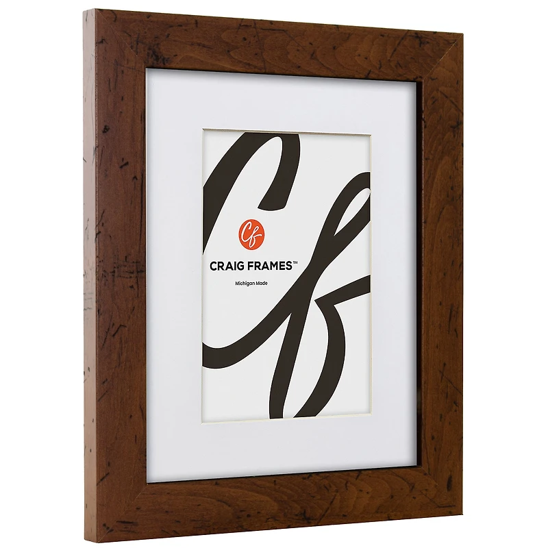 Craig Frames Bauhaus 125 Dark Walnut Picture Frame with Mat