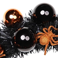 18'' Unlit Orange Spiders and Ornaments Halloween Wreath