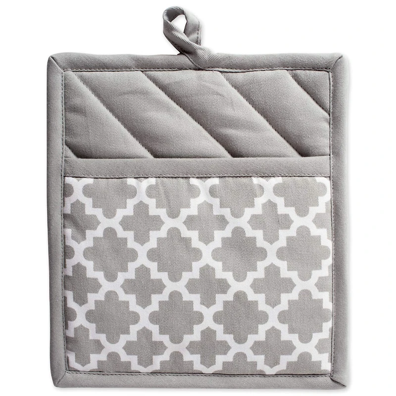 DII® Gray Lattice Oven Mitt & Potholder Set
