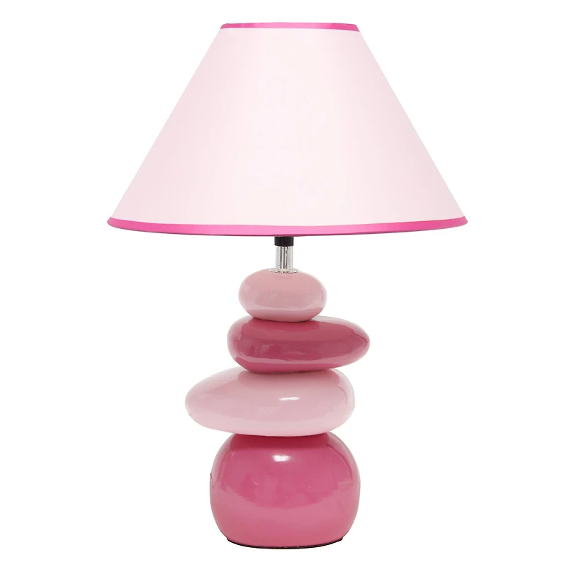 Creekwood Home Priva Pink 17.25" Stacking Stones Table Lamp