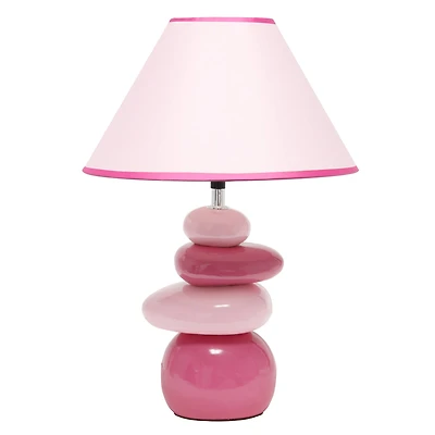 Creekwood Home Priva Pink 17.25" Stacking Stones Table Lamp