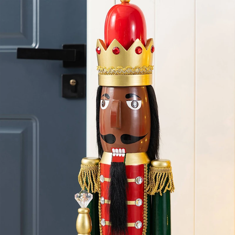 Glitzhome® 42"H Wooden Christmas African American King Nutcracker