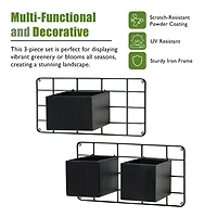 Glitzhome® Black Metal Vertical Wall Planter Stands Set