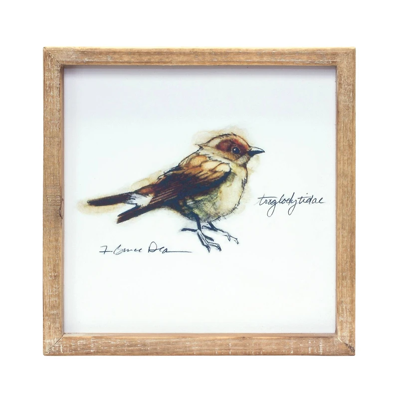 9.5" Framed Bird Print Set, 4ct.