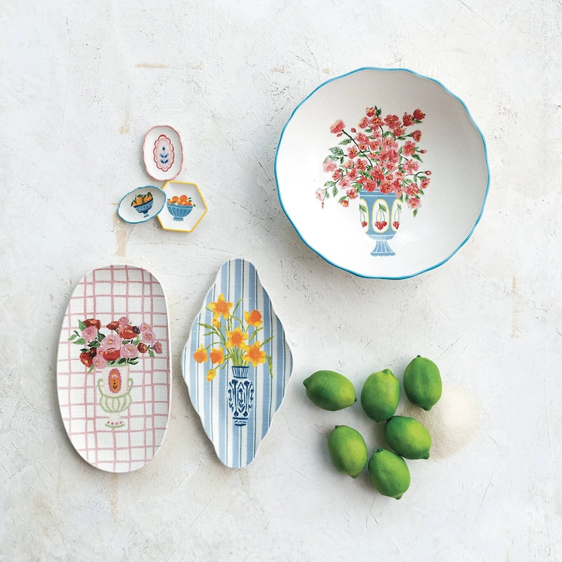 Hello Honey® 11" Country Garden Stoneware Salad Bowl