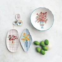 Hello Honey® 11" Country Garden Stoneware Salad Bowl