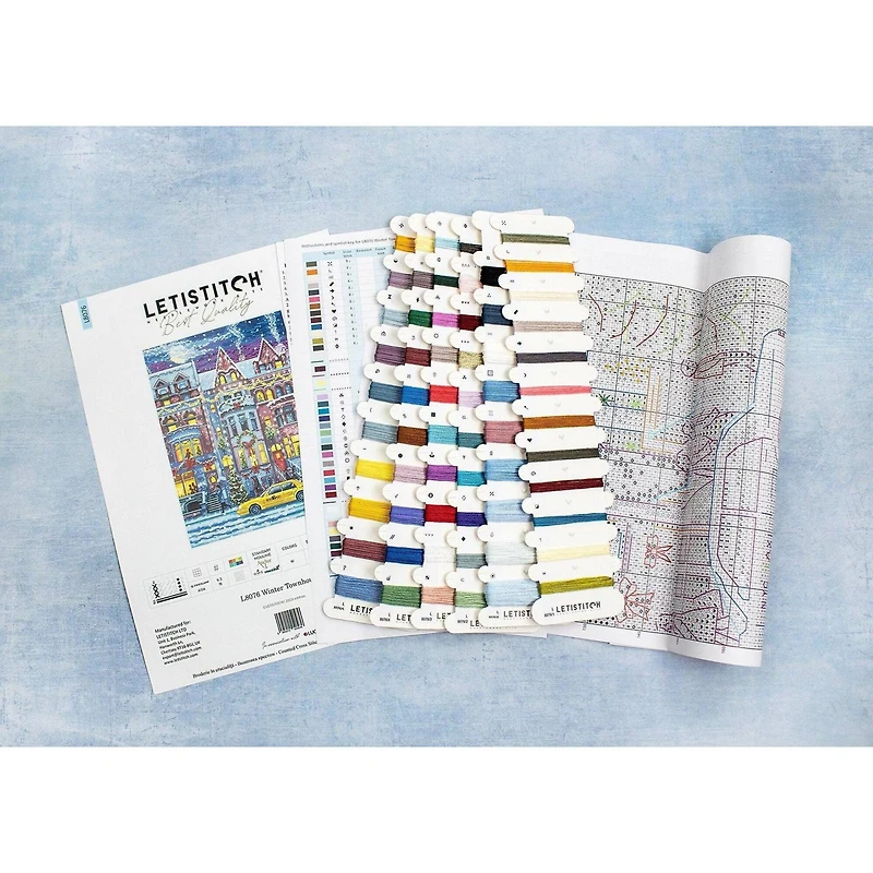 LetiStitch Winter Townhouse Counted Cross Stitch Kit