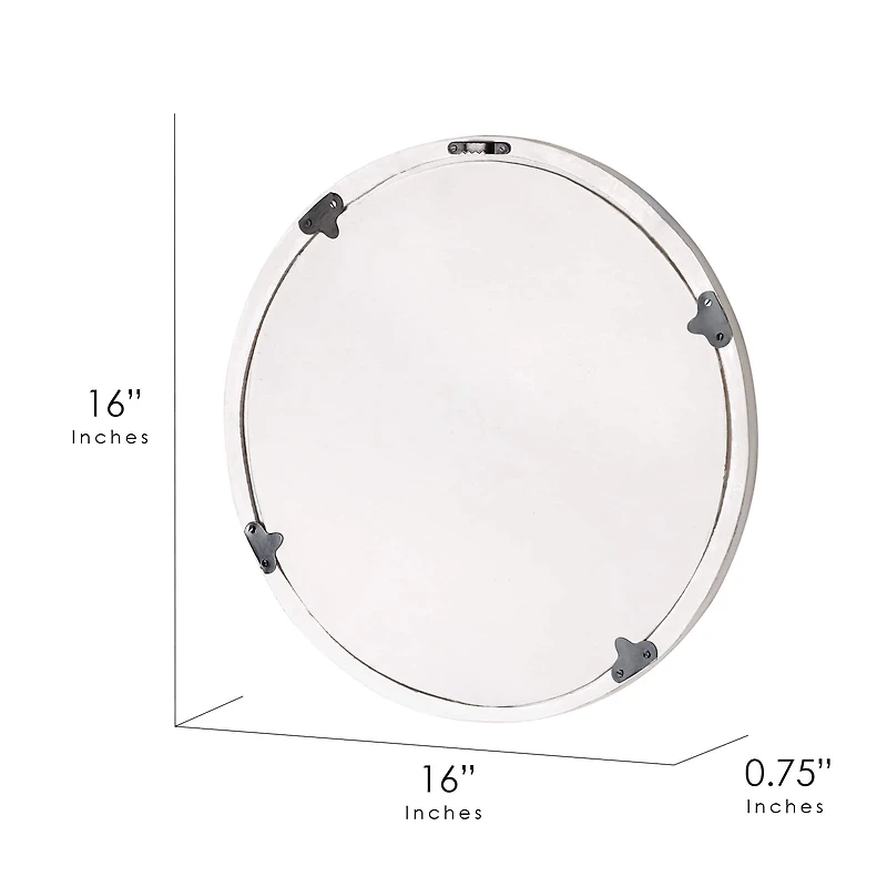 American Art Décor™ 16" Distressed Reflective Hand-Carved White Wood Wall Accent Medallion