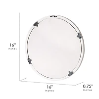 American Art Décor™ 16" Distressed Reflective Hand-Carved White Wood Wall Accent Medallion