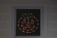14" Lighted Jack-O-Lantern Halloween Double Sided Window Silhouette Decoration