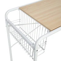 Honey Can Do White Home Office Computer Desk With Side Basket