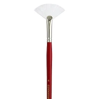 Connoisseur® White Taklon All Media Long Handle Fan Brush