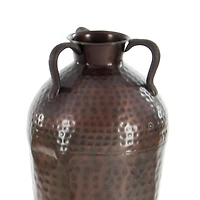 28" Brown Metal Rustic Vase