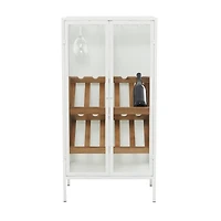 White Metal Farmhouse Standing Wine Rack 41" x 21" x 14"