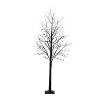 7ft. Pre-Lit Halloween Black Twig Artificial Tree with 390 Orange & Purple LED Lights