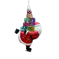 5.25" Santa Skating with Gifts Glass Ornament by Ashland®