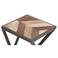 Brown Wood Modern Accent Table Set