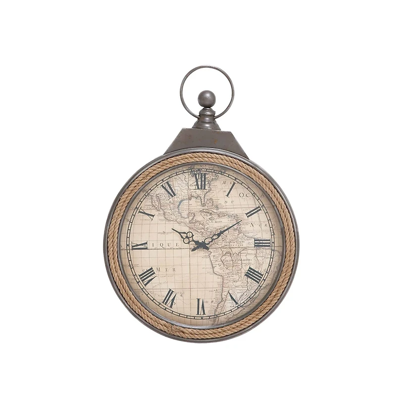 30" Brown Metal Coastal Wall Clock