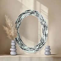 Head West Charcoal  Tile Framed Oval Wall Vanity Mirror - 23" x 29"
